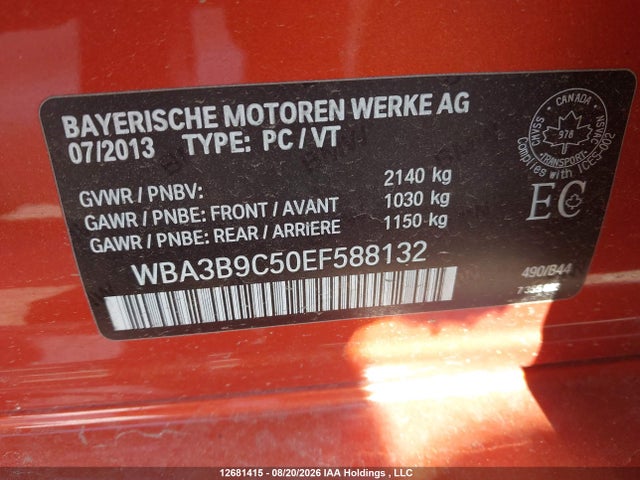 BMW 335i Xdrive 2014 WBA3B9C50EF588132 Image 9