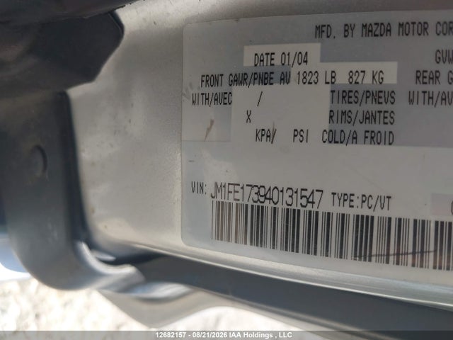 Продажа на аукционе авто 2004 Mazda Rx-8 Gs/gt, vin: JM1FE173940131547, номер лота: 12682157