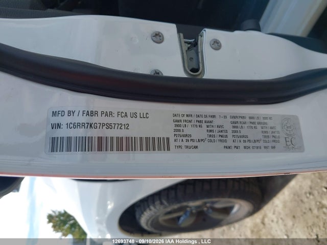 12693748 :رقم المزاد ، 1C6RR7KG7PS577212 vin ، 2023 Ram 1500 Classic Tradesman مزاد بيع