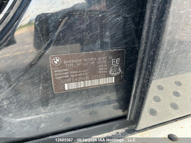 Продажа на аукционе авто 2008 Bmw X5 3.0si, vin: 5UXFE43548L032422, номер лота: 12685567