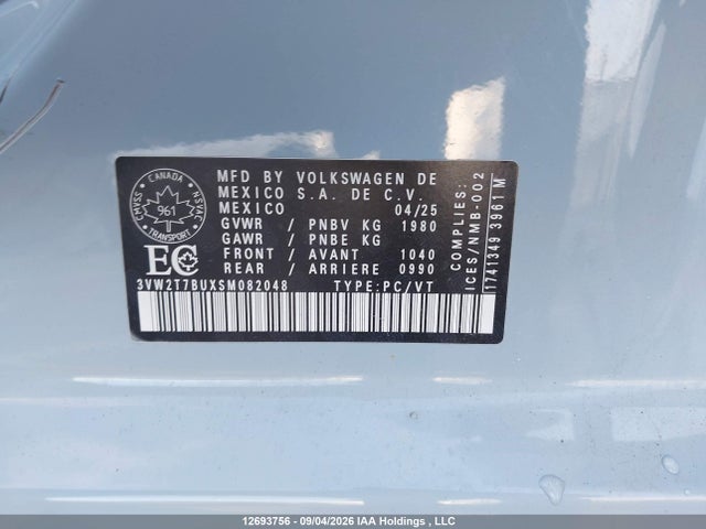 Продаж на аукціоні авто 2025 Volkswagen Jetta Gli Autobahn, vin: 3VW2T7BUXSM082048, номер лоту: 12693756