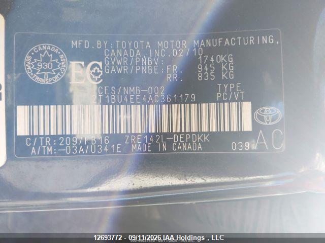 Продаж на аукціоні авто 2010 Toyota Corolla S/le/xle, vin: 2T1BU4EE4AC361179, номер лоту: 12693772
