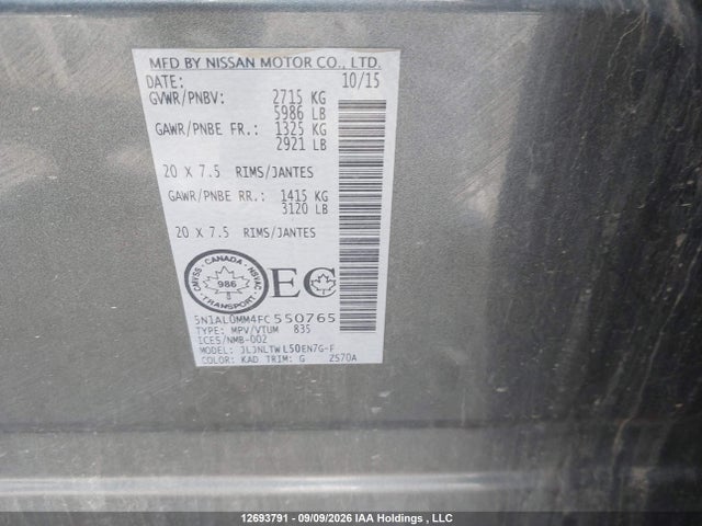 Infiniti QX60 2015 5N1AL0MM4FC550765 Image 20