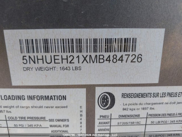 Cargo Mate Qualifier Cargo Mate 2021 5NHUEH21XMB484726 Image 9