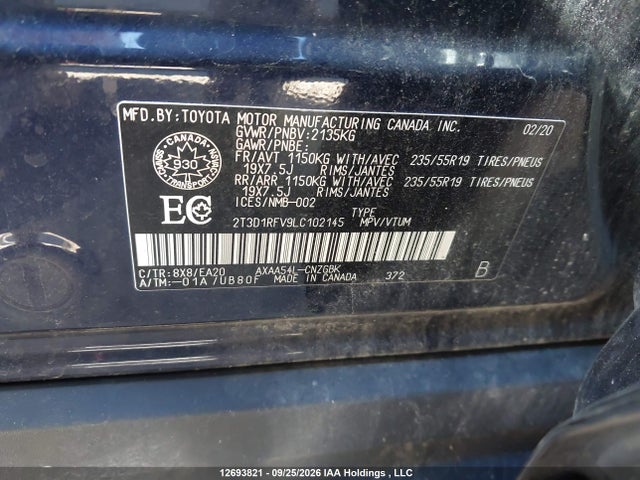 Toyota Rav4 Limited 2020 2T3D1RFV9LC102145 Image 9