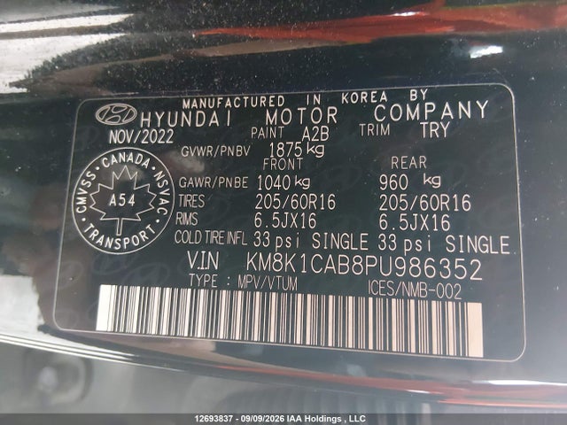 Hyundai Kona 2023 KM8K1CAB8PU986352 Image 9