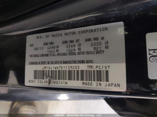 JM1GJ1W67E1139203 Mazda Mazda6 Gt