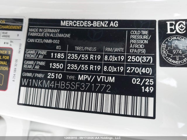 Aukcja sprzedaży 2025 Mercedes-benz Glc 300 4matic, vin: W1NKM4HB5SF371772, numer aukcji: 12693910