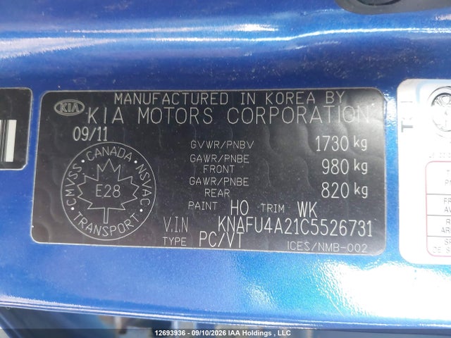 Продаж на аукціоні авто 2012 Kia Forte 2.0l Ex, vin: KNAFU4A21C5526731, номер лоту: 12693936