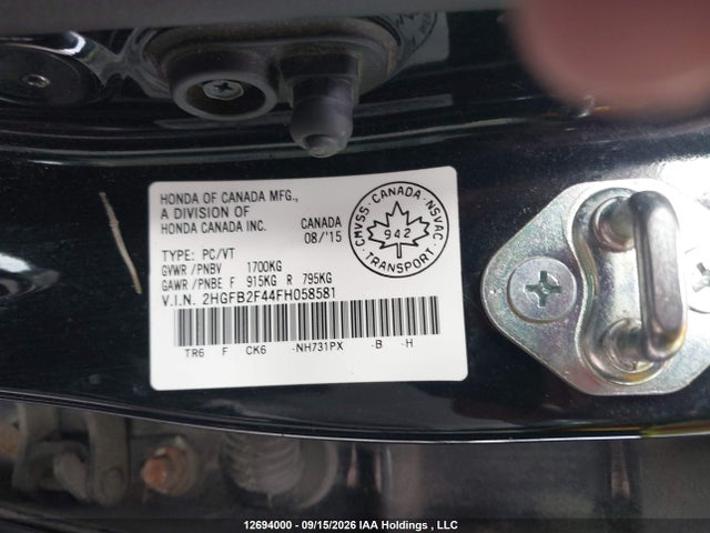 2HGFB2F44FH058581 Honda Civic Lx
