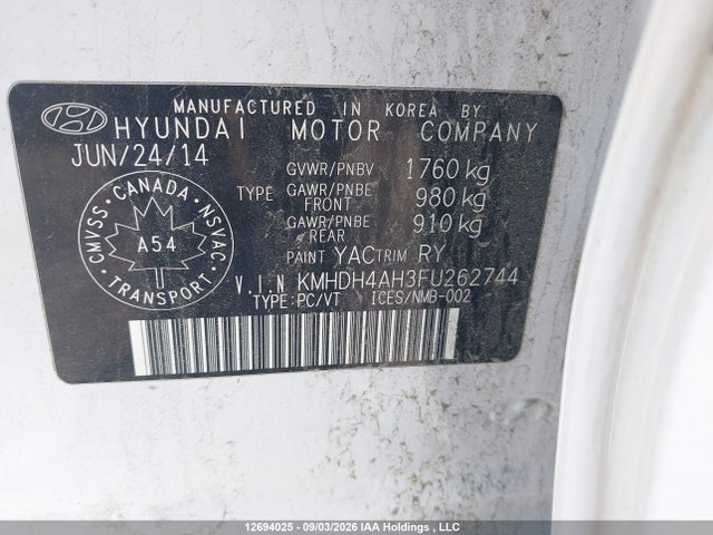 Hyundai Elantra Gls 2015 KMHDH4AH3FU262744 Image 9