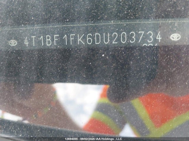 12694085 :رقم المزاد ، 4T1BF1FK6DU203734 vin ، 2013 Toyota Camry L/se/le/xle مزاد بيع