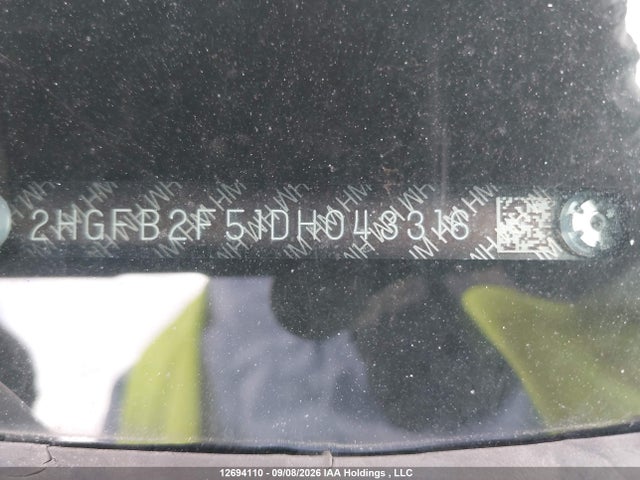 Продажа на аукционе авто 2013 Honda Civic Ex, vin: 2HGFB2F51DH043316, номер лота: 12694110