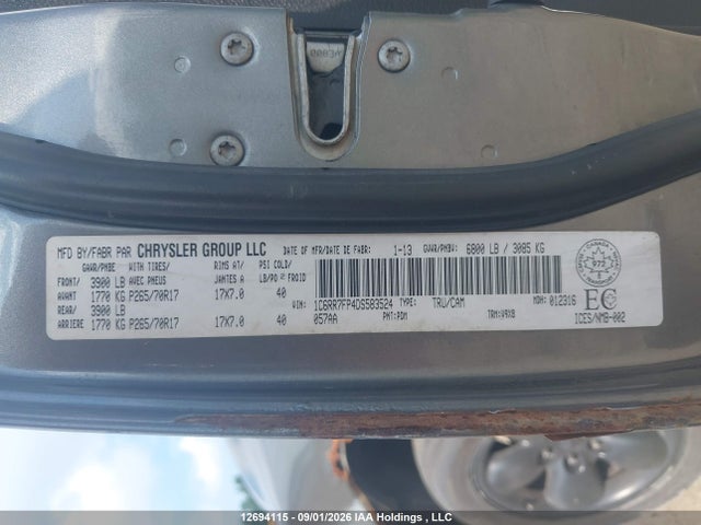 Aukcja sprzedaży 2013 Ram 1500 St, vin: 1C6RR7FP4DS583524, numer aukcji: 12694115