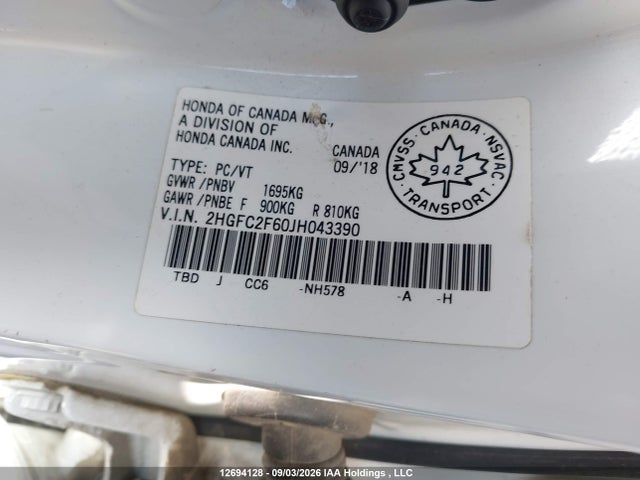 Honda Civic Lx 2018 2HGFC2F60JH043390 Image 19