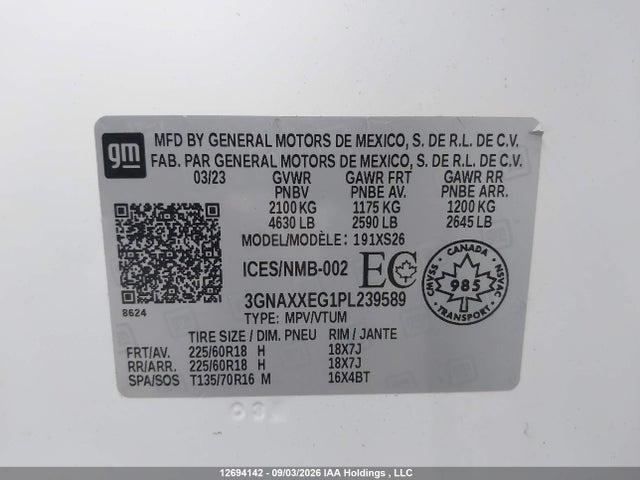 Chevrolet Equinox Premier 2023 3GNAXXEG1PL239589 Image 9