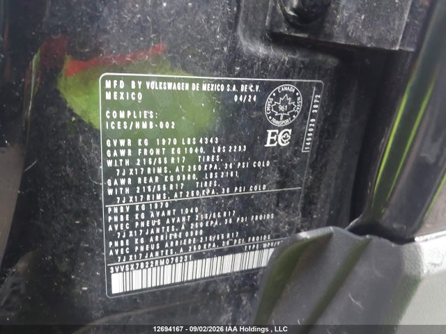3VVSX7B22RM076231 Volkswagen TAOS SE