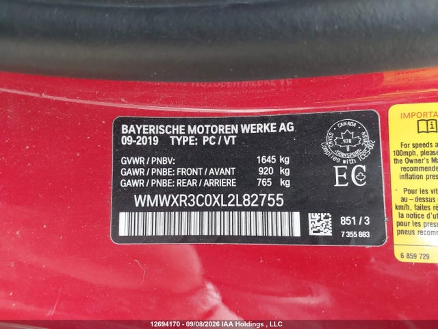WMWXR3C0XL2L82755 Mini Cooper