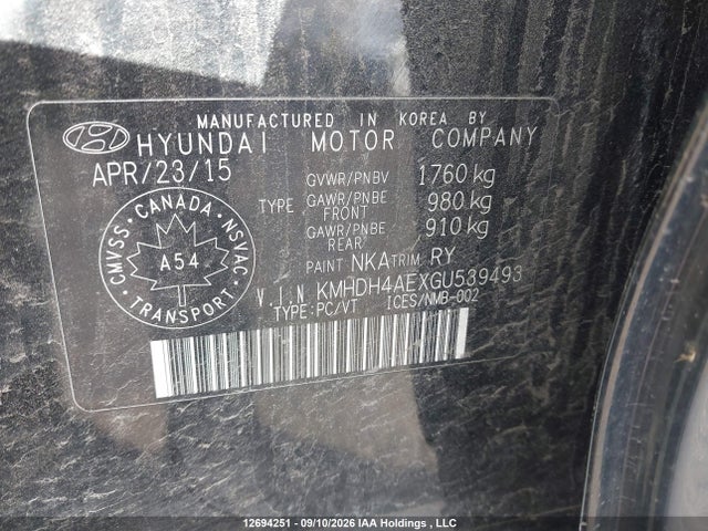 KMHDH4AEXGU539493 Hyundai Elantra Sport Appearance