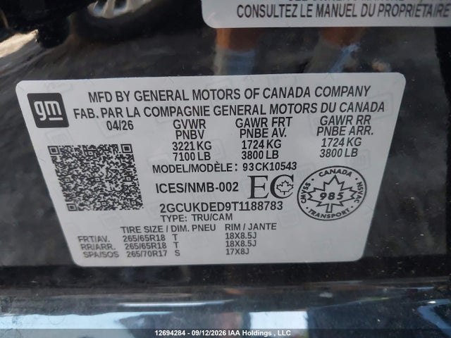 Chevrolet Silverado K1500 Lt 2026 2GCUKDED9T1188783 Image 9