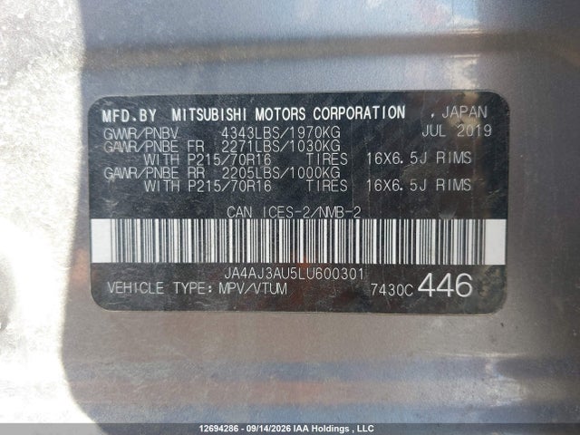Mitsubishi RVR ES 2020 JA4AJ3AU5LU600301 Image 21