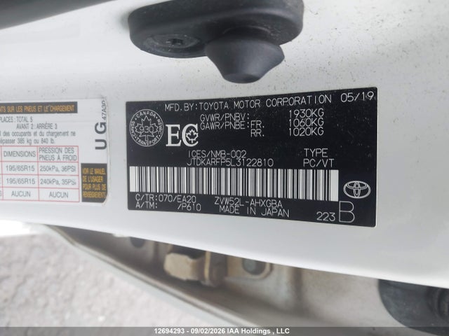 JTDKARFP5L3122810 Toyota Prius Prime Upgrade