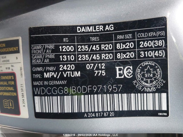 Продаж на аукціоні авто 2013 Mercedes-benz Glk 350 4matic, vin: WDCGG8JB0DF971957, номер лоту: 12694316