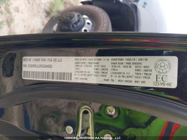 2024 Ram 3500 Laramie მანქანა იყიდება აუქციონზე, vin: 3C63RRJL2RG344932, აუქციონის ნომერი: 12694350