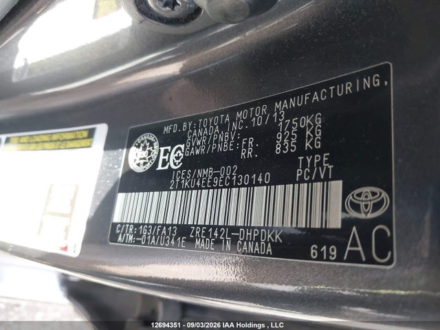 Toyota Matrix S 2014 2T1KU4EE9EC130140 Image 9
