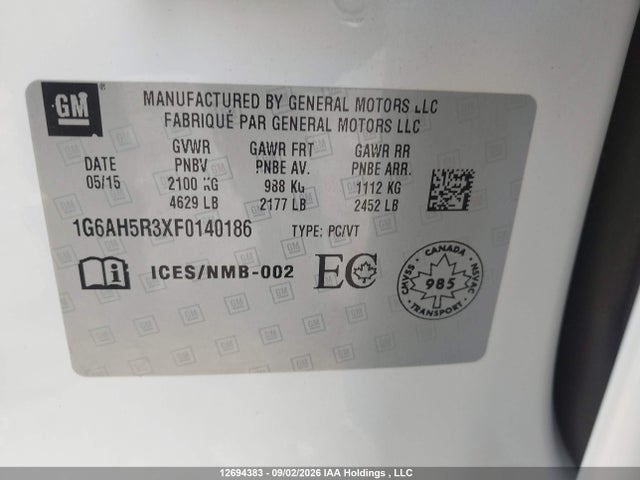 Cadillac ATS LUXURY 2015 1G6AH5R3XF0140186 Image 18