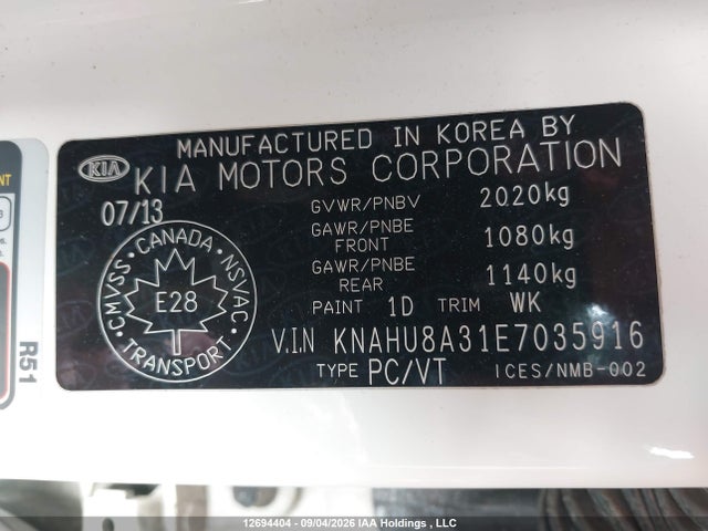 Aukcja sprzedaży 2014 Kia Rondo, vin: KNAHU8A31E7035916, numer aukcji: 12694404