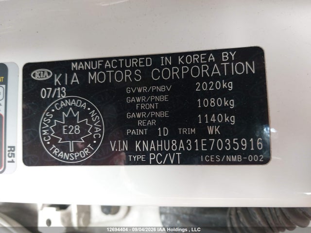 Aukcja sprzedaży 2014 Kia Rondo, vin: KNAHU8A31E7035916, numer aukcji: 12694404