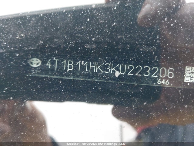 4T1B11HK3KU223206 Toyota Camry L/le/xle/se/xse