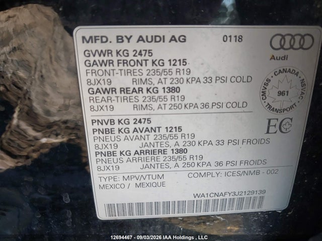 Audi Q5 Prestige 2018 WA1CNAFY3J2129139 Image 9