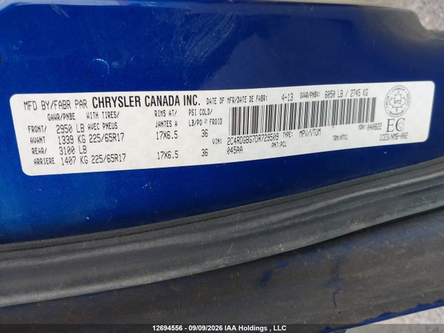 Продажа на аукционе авто 2013 Dodge Grand Caravan, vin: 2C4RDGBG7DR729509, номер лота: 12694556