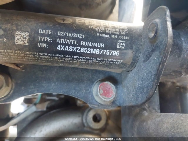 4XASXZ852MB775796 Polaris Sportsman 850 Ultimate Trail Le