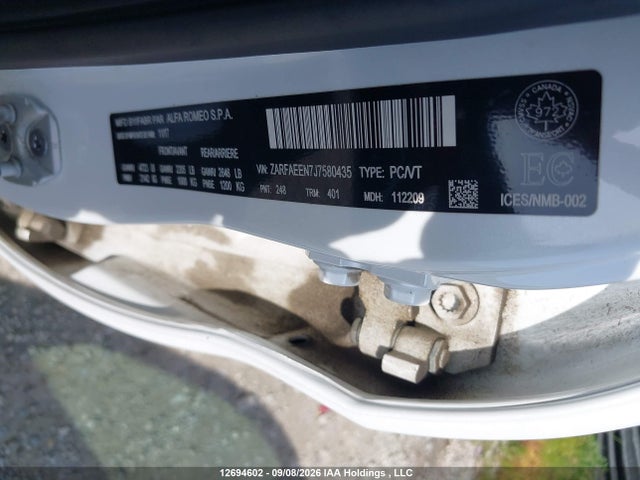 Продажа на аукционе авто 2018 Alfa Romeo Giulia Ti Q4, vin: ZARFAEEN7J7580435, номер лота: 12694602