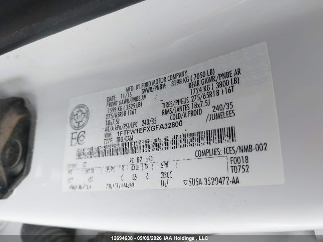 Ford F-150 2016 1FTFW1EFXGFA32800 Image 18