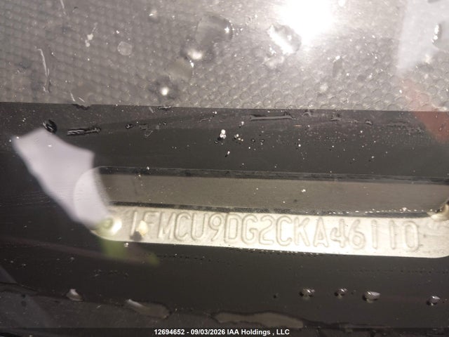 12694652 :رقم المزاد ، 1FMCU9DG2CKA46110 vin ، 2012 Ford Escape Xlt مزاد بيع