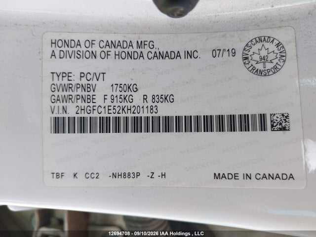 Honda Civic Si Si 2019 2HGFC1E52KH201183 Image 19