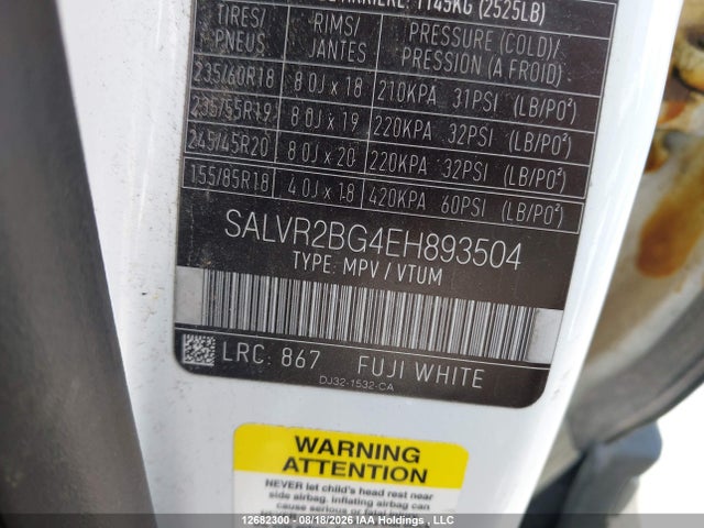 SALVR2BG4EH893504 Land Rover Range Rover Evoque Pure Plus