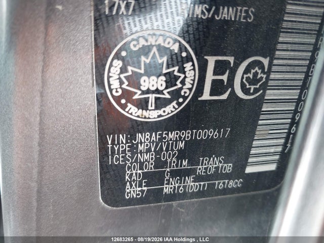 Aukcja sprzedaży 2011 Nissan Juke S, vin: JN8AF5MR9BT009617, numer aukcji: 12683265