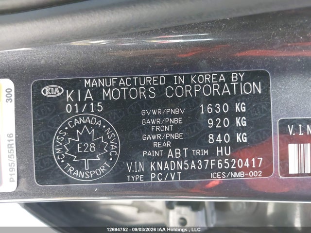 KIA Rio Ex/lx/lx+/sx 2015 KNADN5A37F6520417 Image 18