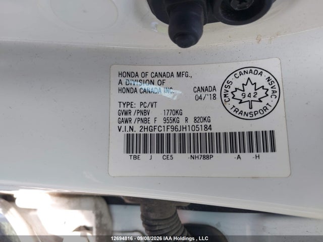 Honda Civic Touring 2018 2HGFC1F96JH105184 Image 16
