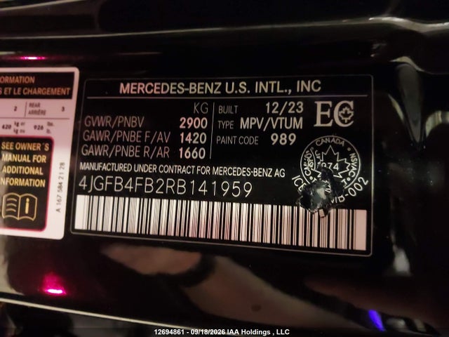 4JGFB4FB2RB141959 Mercedes-Benz Gle 350 4matic