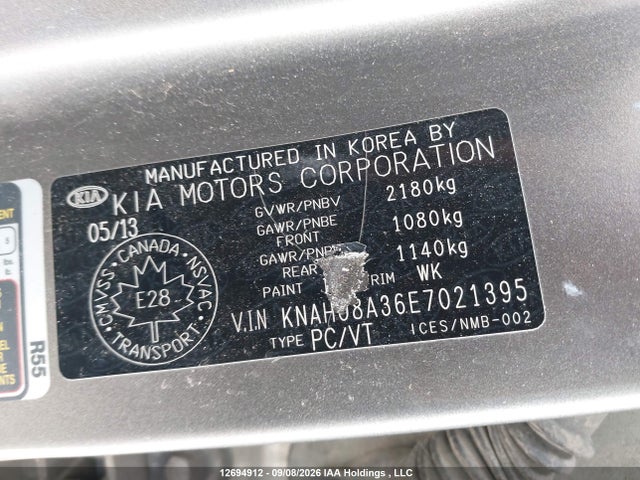 2014 Kia Rondo მანქანა იყიდება აუქციონზე, vin: KNAHU8A36E7021395, აუქციონის ნომერი: 12694912