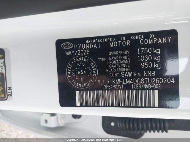 2026 Hyundai Elantra Sel Sport მანქანა იყიდება აუქციონზე, vin: KMHLM4DG8TU260204, აუქციონის ნომერი: 12694927