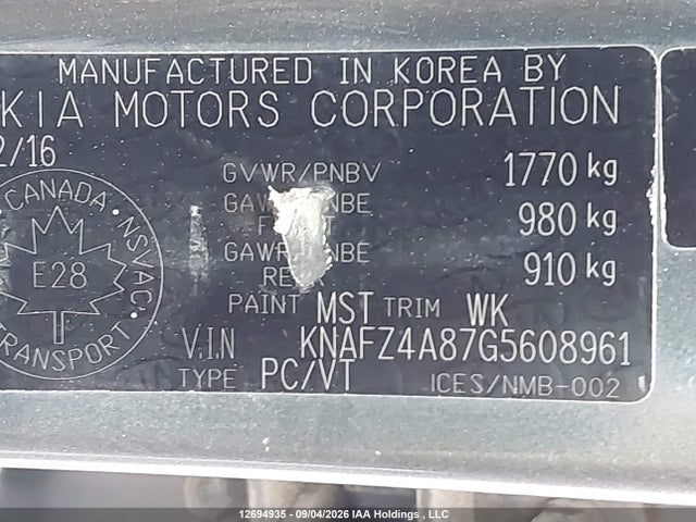 Продаж на аукціоні авто 2016 Kia Forte Ex, vin: KNAFZ4A87G5608961, номер лоту: 12694935