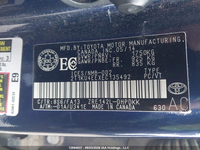 Toyota Matrix S 2014 2T1KU4EEXEC135492 Image 18