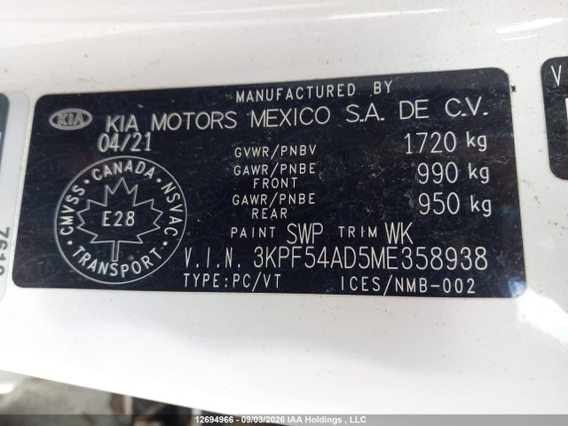 KIA Forte Ex/ex Premium/ex+ 2021 3KPF54AD5ME358938 Image 18